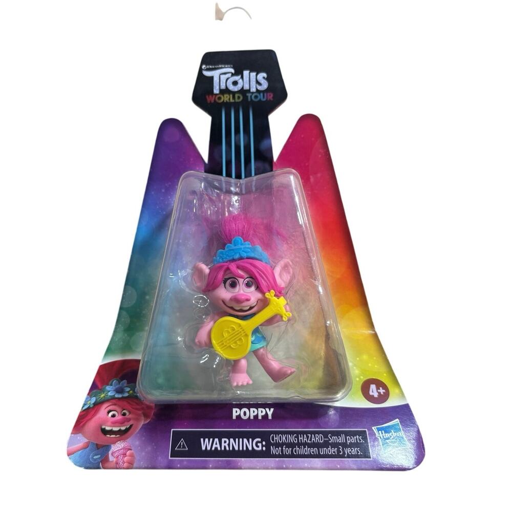DreamWorks Trolls World Tour Collectible Doll Poppy w/Yellow Guitar Ukekele